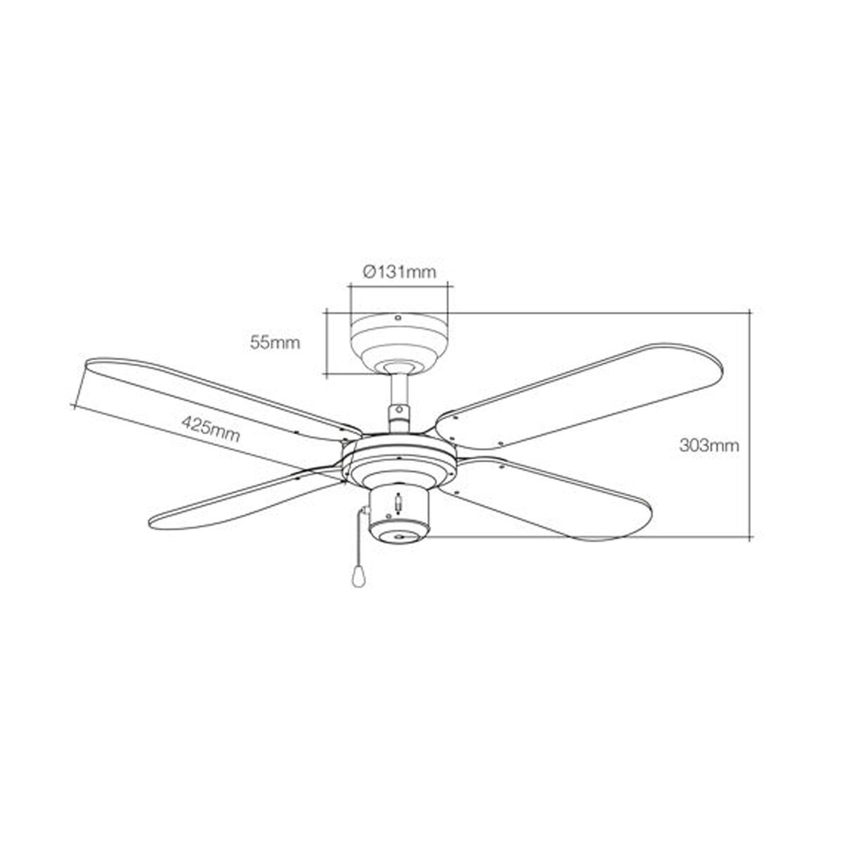 Plafondventilator EDM 33802 Báltico Balts 50 W ø 102 cm